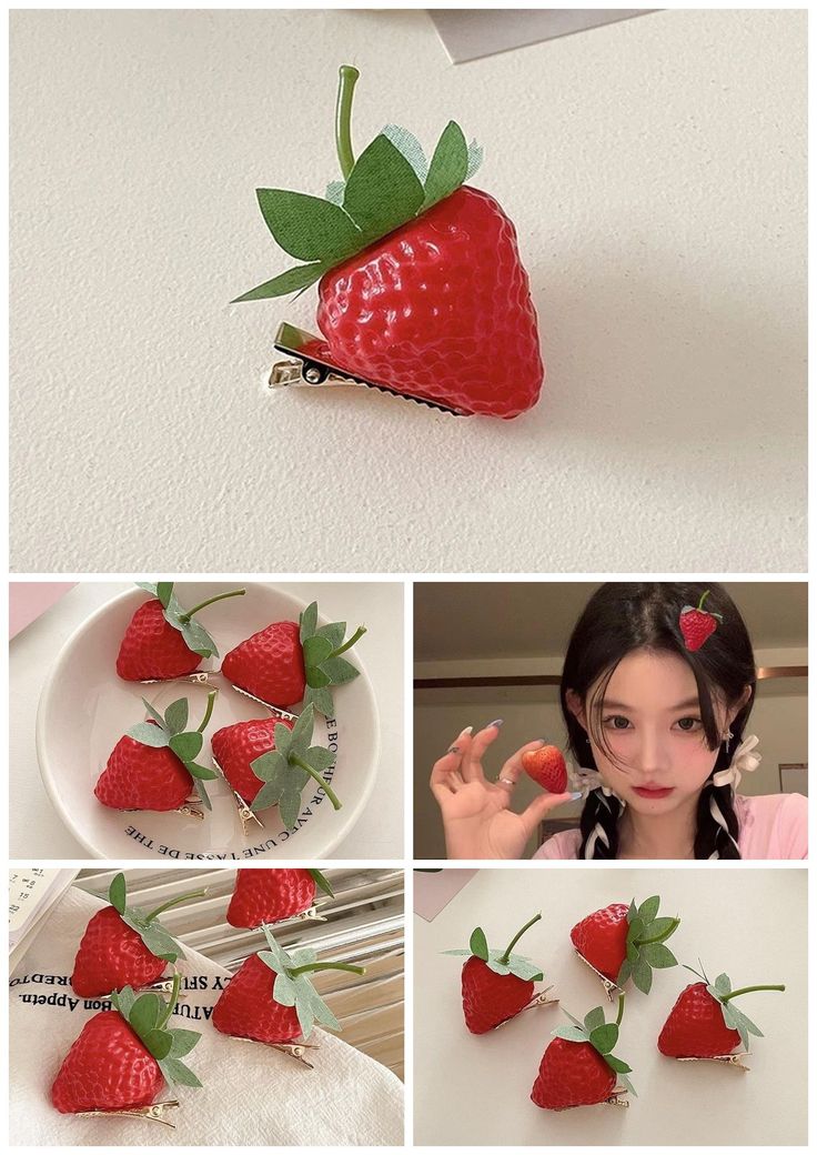 Cute Strawberry Shape Hairpin
